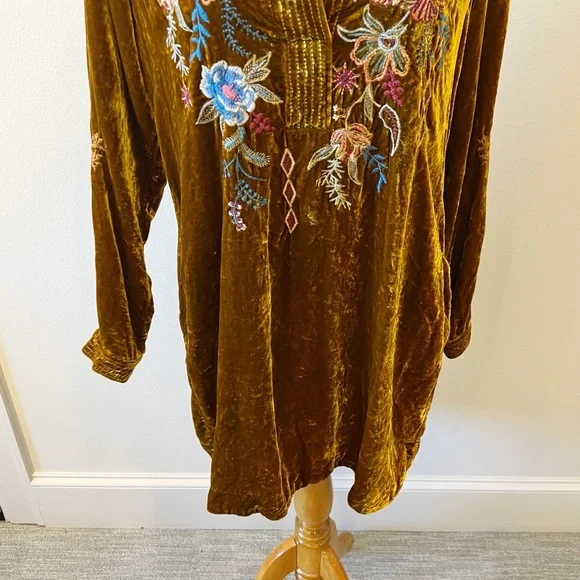 Johnny Was Denali Velvet Embroidered Tunic Dress - Picture 8 of 13